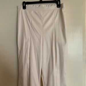 White faux leather pants